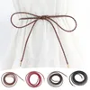 Belts Vintage Bow Tie Waist Rope Knotted Belt Faux Leather Slim Dresses String Waistband Solid Color Thin Chain