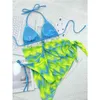 Swimwear femminile sexy cravatta da bagno cravatta donna 2024 gonna garza a tre pezzi bikini rotabulsa bora triangolare cazzo di costume da bagno senza schienale estate