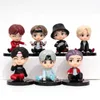 7pcsset Bangtan Boys Groups Rm Jin Suga Jhope Jimin v Jungkook Doll Model Figure Figure Star Idol Cute Army Prezent dla dzieci 240506