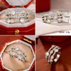 Cluster Rings 2024 Crystal Zircon Weight Loss Acupoint Ring For Women's Treatment Geometric Line Color Separation Jewelry