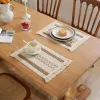 Pads 4PCS Ins Vintage Placemats Comfortable Table MatsNatural Cotton Linen Household Napkin Dinner Mat Twine Woven Vintage Placemats