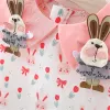 Robes d'été robe bébé coton version coréenne bébé robe fille elfe lapin imprimé sans manches vêtements pour enfants