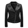 Women's Jackets Womens Leather Motorcycle Jacket Solid Color Short Suit Pockets Full Zip Up Outwear With