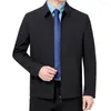 Męskie kurtki męskie płaszcza stylowa kurtka biznesowa z klapami z zamkiem zamkiem wąsła dopasowana kolor na swobodną odzież wierzchnią