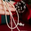 Choker 2024 Vintage Elegant Simple 4/6/8mm White Pearl Chain Necklace For Women Wedding Fashion Jewelry Party Gifts