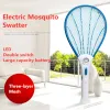 Zappers Summer Anti Mosquito Pordless LED LED Power Electric Mosquito Swatter Bug Raket Owady Killer Home Bug Zapper Killer Trap