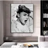 Stitch Diy Audrey Hepburn Schwarz -Weiß -Malerei Diamond Sticker Kits berühmte Schauspieler Star Kunst Bild Cross Stitch Mosaic Home Decor