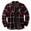Erkekler Plus Boyutu Dış Giyim Erkek Sonbahar ve Kış Yeni Klasik Ekose Gömlek Uzun Kollu Gevşek Peluş Ceket Sy0092