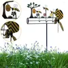 Tuindecoraties Lovely Bee Whirligig Wind Spinner Metal 3D Powered Kinetic Sculpture Lawn Pinwheels voor tuindecoratie