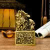 Skulpturen Golden Dragon Statue Kaiser neun Drachen Jade Seal Sculpture Messing Chinesische Dragon Seal Home Dekoration Drachen Biest Handwerk