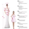 Kleider V-Ausschnitt One Schulter Hochzeit glamouröser Ballspitze 3D-Floral-Bewerber Rückenfreies Tüll-Kapelle Kleid Custom Made Plus Side Vestidos de Novia
