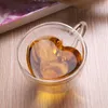 Tumblers 1Pcs Creative Heart-shaped Glass Cup Double Layer Insulation High Temperature Resistant Drinking Tea Borosilicate H240506