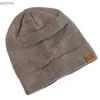 Caps hoeden nieuwe unisex langzame winterhoed met bont voering voor mannen en dames warme bonenhoeden casual label decoratie voor winter gebreide hoeden wx
