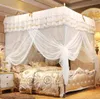 Princesse 4 Corners Post Bed Canopy Mosquito Net Chadow Mosquito Netting Bed rideau Cauvet Netting3042312