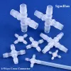 Decoraties 5 ~ 200 pcs 2.4 ~ 12,7 mm Plastic Cross Connectors Tuin irrigatie Gelijke Dia 4ways Joint Aquarium Tank Luchtpompslang Pagodeverbindingen