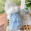 Appareils pour chiens Summer section mince Pet Blue Dream Robe princesse délicate Bichon de dentelle délicate