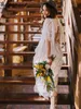 Boho Sweetheart Wedding Dress Long Sleeves Bridal Gowns Backless Appliques Sweep Train Vestidos De Noiva Mariage Beach