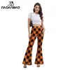 Women's Pants Capris Nadanbaos elegant legs womens waist fashionable flash pants Halloween pumpkin holiday party striped printed pants Y240504