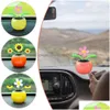 Boîte de tissus de voiture Nouveau tableau de bord fleur Suower Solar Dancing Decoration Ornements pour le bureau de la fenêtre Office Home Drop Livrot Automobiles MOT DHPM4