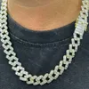 Wholesale Price Hip Hop Cuban Link Chain Necklace 925 Sterling Silver Moissanite Cuban Chain 14mm Baguette Cuban Chain