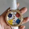 Designer Luxo Automático Mechanical Watch Jkco Leopardo Tcheca Full Sky Star Multi Funcional Círculo duplo não convencional Relógios de ouro do cinto de hiphop para homens