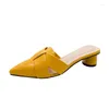 Kapcie marki butów kobiet 2024 Summer Mules Slipper Plus Size Mash