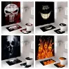 Rideaux rideaux de douche ensemble 3d halloween crâne imperméable en polyester tissu toilettes de salle de bain couvercle de couvercle tapis de tapis de baignoire