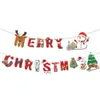 Banner Flags Merry Christmas Banner Paper Triangle Flag Garland Xmas Tree Hanging Ornaments For Home Decorations New Year Party Supplies