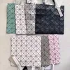 Shoulder Bags 2024Issey Japan Miyake Glossy Ladies Fashion Bag High End Hand Beach Tote Messenger Grid Crossbody