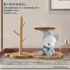 Decorative Objects Figurines Kawaii Bear Tray Modern Home Decoration Resin Statue Bear Sculpture Storage Animal Model Keys Candy Fruit Tray Desktop Decor T240505