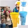 Cups Saucers 1000Ml Portable Snack Container Leak-Proof And Drink Cup Popcorn Beverage 2 In 1 Color Changing For Cinema Home Trave Dhva1