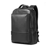 Sac à dos 15,6 pouces ordinateur portable sac de voyage en cuir authentique grand soolbag pour garçons végétal tanné masculin mochila