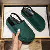 Designer feminino G Slippers Canvas Sandal Slingbacks Summer Shoes Sapates Plataforma Slides Black Beige Jacquard
