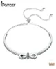 Bamoer van hoge kwaliteit 925 Sterling Silver Bowknot Clear Cubic Zirkon Bangles armbanden voor vrouwen Sterling Silver Jewelry SCB108 LY193739086