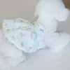 Vêtements pour chiens vêtements d'animaux de compagnie bleu couleur imprimé lapin de citrouille jupe chiot élingue fleur de fleur de fleur en peluche pour petits chiens h240506