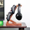 Möss trä hörlurstativ spel headsethållare för skrivbord visar speltillbehör gåva för airpods ps5 xbox