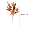 Dekorative Blumen 5 Köpfe Langer Zweig 3D Druck Lilie Künstliche weiße rosa Orange für Feierlichkeiten für Festival Room Dekoration Hochzeit