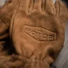 Gloves Men's Frosted Genuine Leather Gloves Men Motorcycle Riding Full Finger Winter Gloves with Fur Vintage Brown Cowhide Leather Nr65