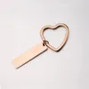 10Pcs Heart Ring With Blank Bar Keychain Stainless Steel Keyring Two Sides Mirror Polish Key Chain 240425