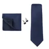 Bow Ties Menk's Menkerchief Cuffer Link Set Classic Solid Coldie Gift Busssiness Mariage Mariage Banquet de mariage Accessoires