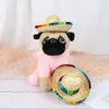 Chapéu de palha de vestuário de cachorro Sombrero gato chapé de festa de praia cães cães havaí para acessórios engraçados