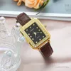 Wristwatches Women's Quartz Watch Inlaid With Rhinestones Luxury Temperament Retro Elegant Square Case For Women Gifts Ladies Reloj