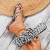Slippers 2024 Summer Casual Fashion Leopard Imprimé plage plate plate confortable Toe Open Sandales NON: K01