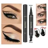 Eyeliner Stamp Liquid Eyeliner Pen Waterproof Fast Dry Black Eye Liner Pench med eyeliner Kosmetisk dubbelhöjd eyeliner