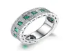 2022 INS ALIGADOS DE CASAMENTO VENDE JOIAS VINTAGEM VINTAGE 925 STERLING SLATER FILL EMERALD 3A CUBIC ZIRCON CZ DIAMON