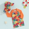 Toddler Swim -Toddler Boys Pash Strażunki kąpielowe romperowy żółw z długim rękawem/dinozaur Kąpiec Kąpiec Baby Szybkość kąpielowa z czapką dziecięcą odzież plażową