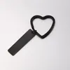 10Pcs Heart Ring With Blank Bar Keychain Stainless Steel Keyring Two Sides Mirror Polish Key Chain 240425