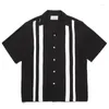 Chemises décontractées pour hommes Blanc Blanc Wacko Stripe Colorlocking Shirt Flip Necy Cardigan Mens Loose Womens Hawaii