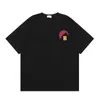 T-shirts de haute qualité Rhuder Designer T-shirts High Street Trendy Marque Simple Stroke Sunset Letter Imprimé Casual Loose Short Tshirt Unisexe avec un logo 1: 1