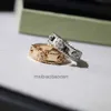 Projektant luksusowy pierścionek biżuterii vancllf cztery liście koniczyna kalejdoskop pierścionka grube z 18 -karatowym różowym złotem Five Flower Version wąska pełna gwiazda na żywo transmisja na żywo
